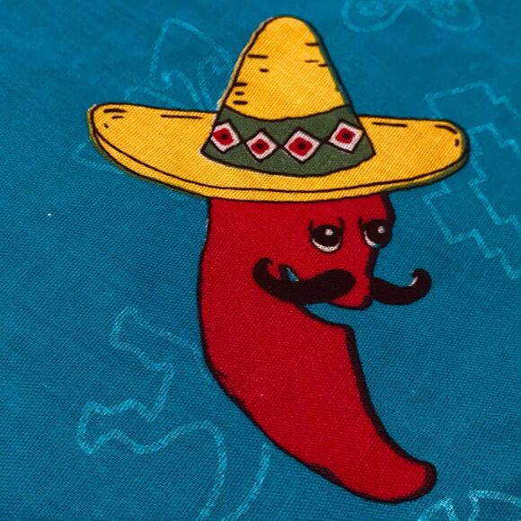 Vintage Hav-A-Hank Red Chili Peppers in Sombreros Bandanna Scarf Kerchief NWOT - Picture 7 of 11